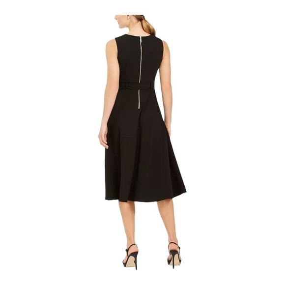 Calvin Klein A-Line Dress With Belt - Black - Size 16 - Picture 10 of 12